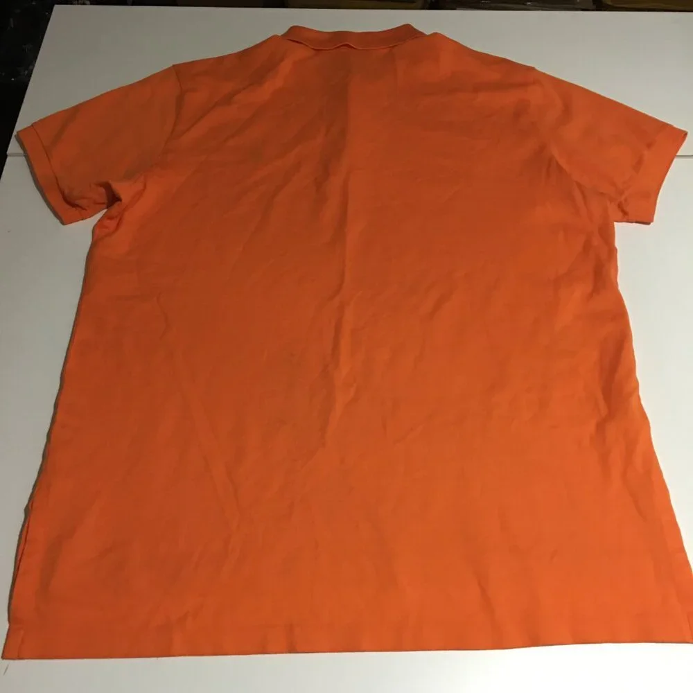 Polo Ralph Lauren Mens Orange Polo Shirt Size XL Pima Stretch Mesh Preppy
